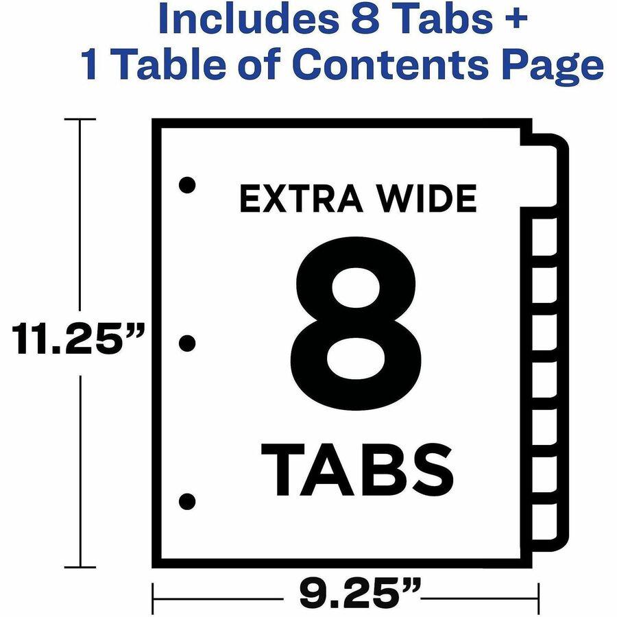 Avery® Ready Index Extra-Wide Binder Dividers - Customizable Table of Contents - Alternate-Image2