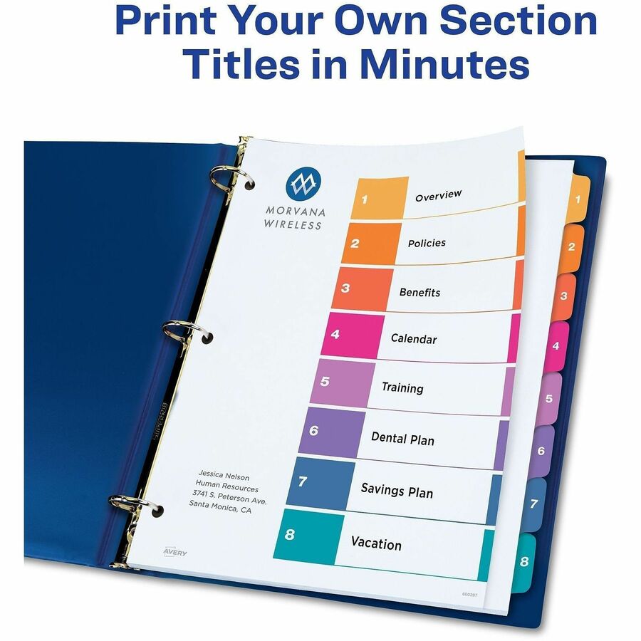 Avery® Ready Index Extra-Wide Binder Dividers - Customizable Table of Contents - Alternate-Image3