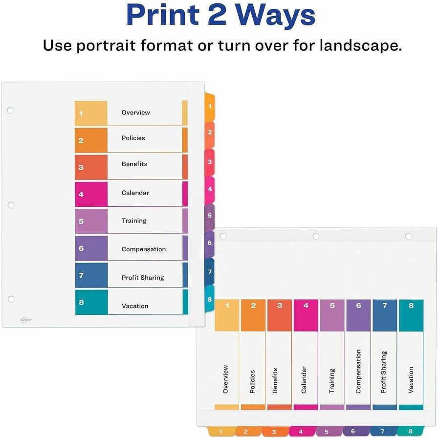 Avery® Ready Index Extra-Wide Binder Dividers - Customizable Table of Contents - Alternate-Image4