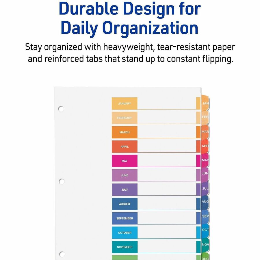 Avery® Ready Index Table of Contents Dividers for Laser and Inkjet Printers, Jan-Dec - Alternate-Image4