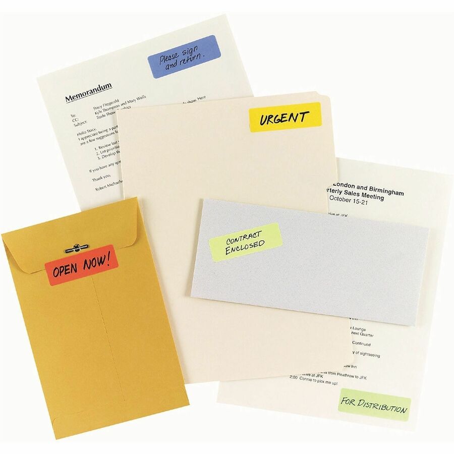 Avery® Rectangular Color-Coding Labels - 1’’ Width x 3’’ Length - Removable Adhesive - Rectangle - Laser - Orange - 200