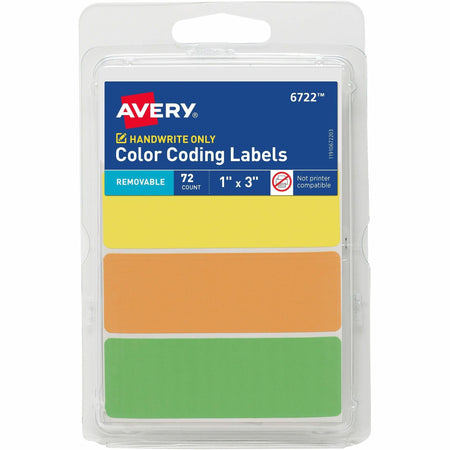 Avery® Rectangular Removable Color Coding Labels on Small Sheets - 2000