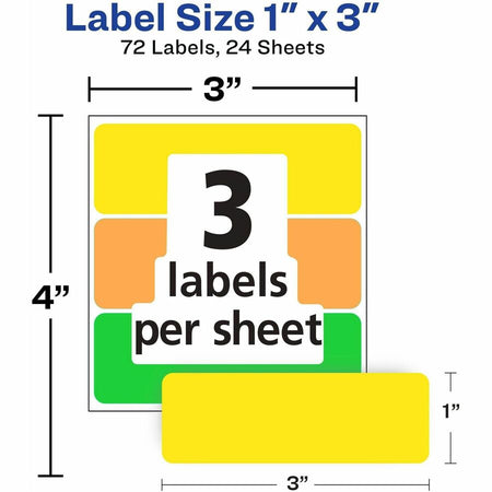 Avery® Rectangular Removable Color Coding Labels on Small Sheets - Alternate-Image1