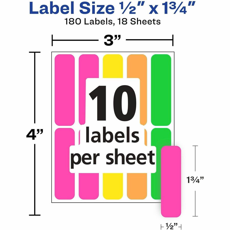 Avery® Rectangular Removable Color Coding Labels on Small Sheets - Alternate-Image1