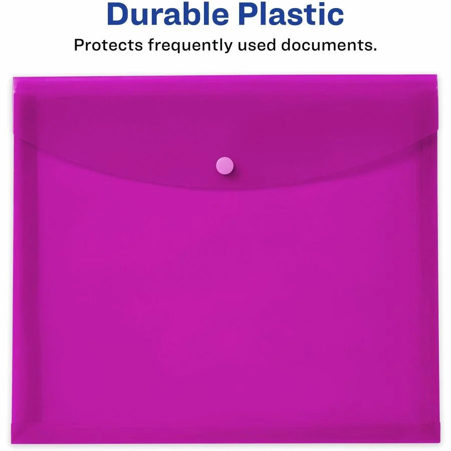 Avery® Recycled Filing Envelopes: 450-Sheet Capacity Plastic Black Aqua Sage Plum - 4/Pack - Poly Envelopes
