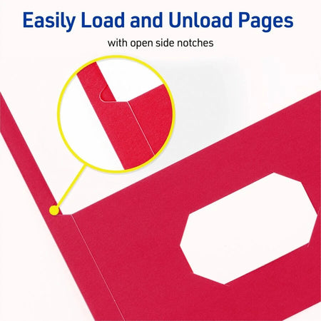 Avery® Red Letter Report Cover: 70-Sheet Capacity 3 x 3-Prong Fasteners - Pocket Folders