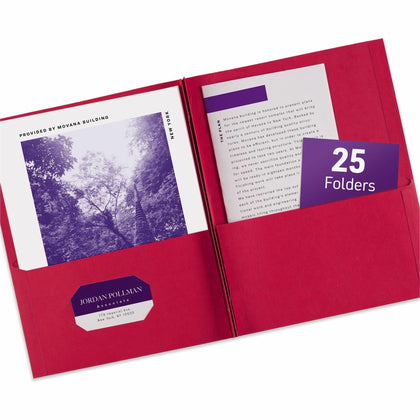 Avery® Red Letter Report Cover: 70-Sheet Capacity 3 x 3-Prong Fasteners - Pocket Folders