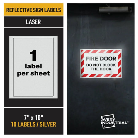 Avery® Reflective Sign Labels: 7x10 Silver Film Water Resistant - Multipurpose & ID Labels