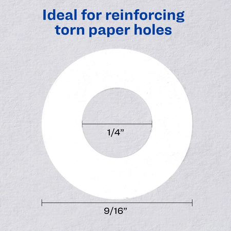 Avery® Reinforcement Labels: 0.3’’ Round White Polyvinyl - 1000/Pack - Binder Reinforcements