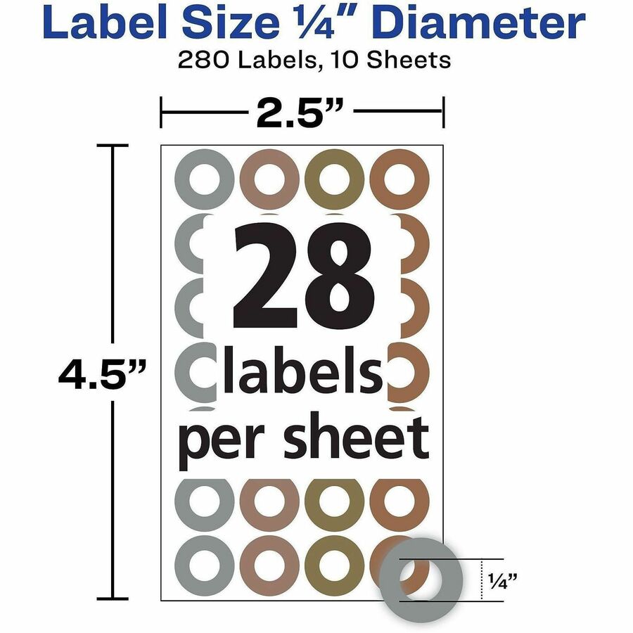 Avery&reg; Reinforcement Stickers, 1/4" , Metallic, 280 Total (5745) - Alternate-Image3