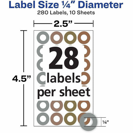 Avery&reg; Reinforcement Stickers, 1/4" , Metallic, 280 Total (5745) - Alternate-Image3