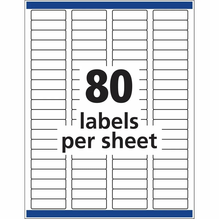 Avery® Removable I.D. Labels: 1/2’’ x 1 3/4’’ - 2000 Labels White Paper - Multipurpose & ID