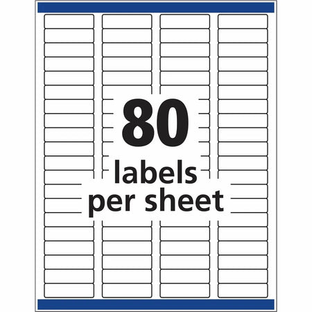 Avery® Removable I.D. Labels: 1/2’’ x 1 3/4’’ - 2000 Labels White Paper - Multipurpose & ID