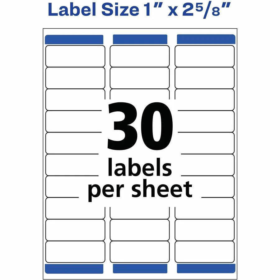 Avery® Removable I.D. Labels: Customizable Jam Resistant - 750 Labels - Multipurpose & ID