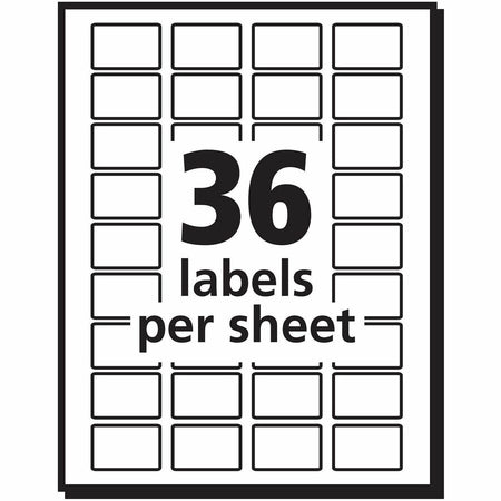 Avery® Removable ID Labels - 1/2’’ Width x 3/4’’ Length - Adhesive - Rectangle - Laser Inkjet - White - Multipurpose &