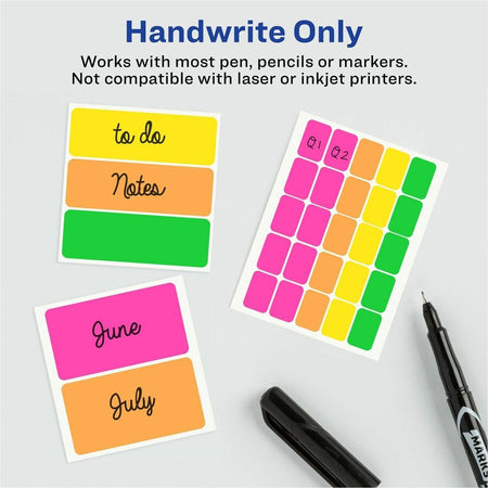 Avery® Removable Labels, 1/2" x 3/4" , Neon, 525 Total (6721) - Alternate-Image2