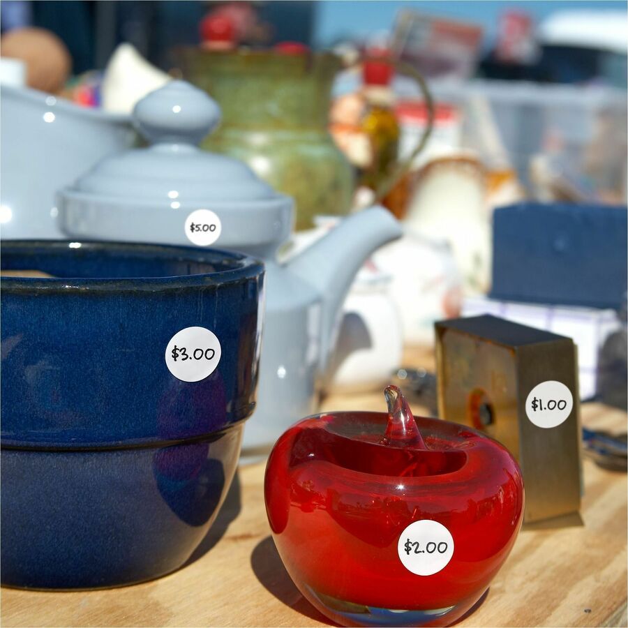Avery® Removable Multi-Use ID Labels on Small Sheets - Handwrite Only - 3/4’’ Diameter - Adhesive - Round - White