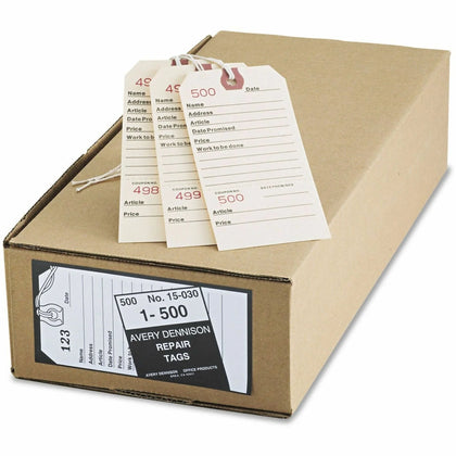 Avery® Repair Tags: Strung Manila Tags 5-1/4’’ x 2-5/8’’ 500 - & Tickets