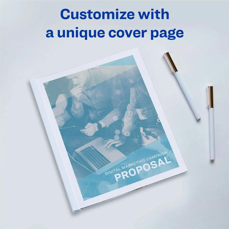 Avery® Report Cover: Poly Folder 1/8’’ Capacity White/Clear Non-stick - 50/Box - Covers