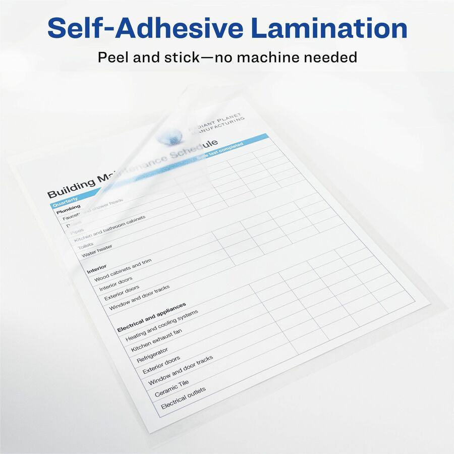 Avery® Self-Adhesive Lamination: 9x12 Laminating Pouches for Certificates - Supplies