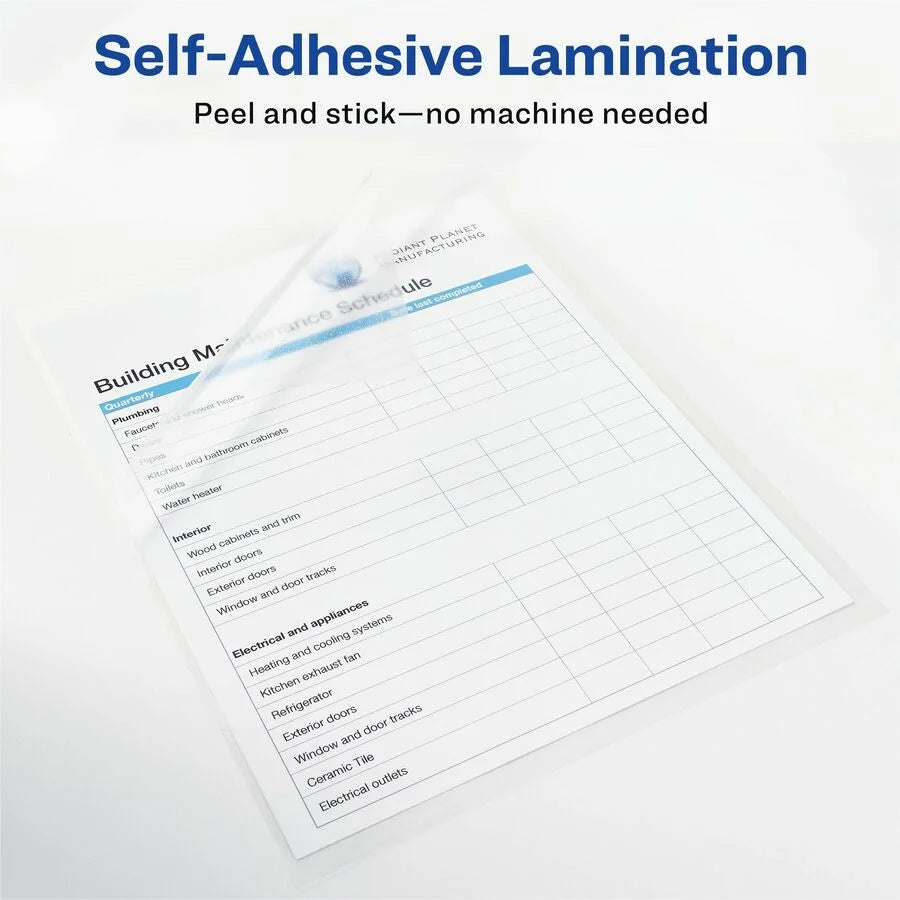 Avery® Self-Adhesive Lamination: 9x12 Laminating Pouches for Certificates - Supplies