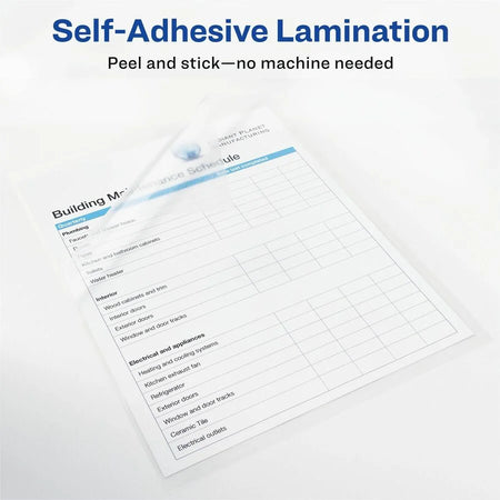Avery® Self-Adhesive Lamination: 9x12 Laminating Pouches for Certificates - Supplies
