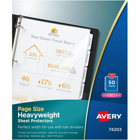 Avery® Sheet Protectors: Letter Size Clear Polypropylene - 50/Box - Protectors