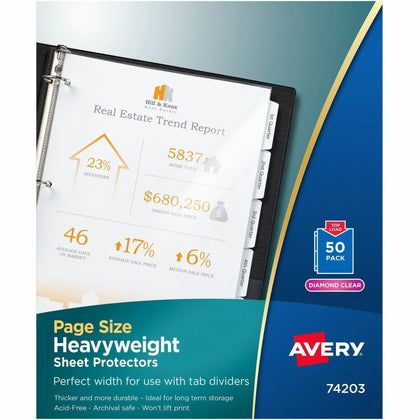 Avery® Sheet Protectors: Letter Size Clear Polypropylene - 50/Box - Protectors