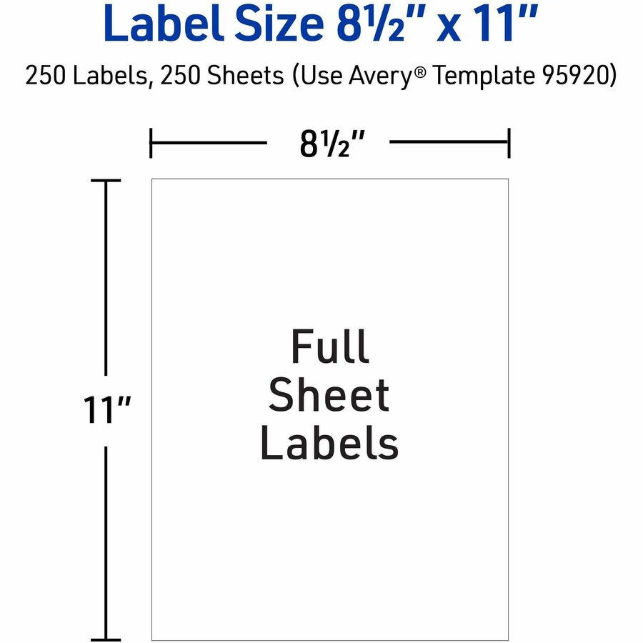 Avery® Shipping Address Labels, 250 Labels, Full Sheet Labels, Permanent (95920) - Alternate-Image4