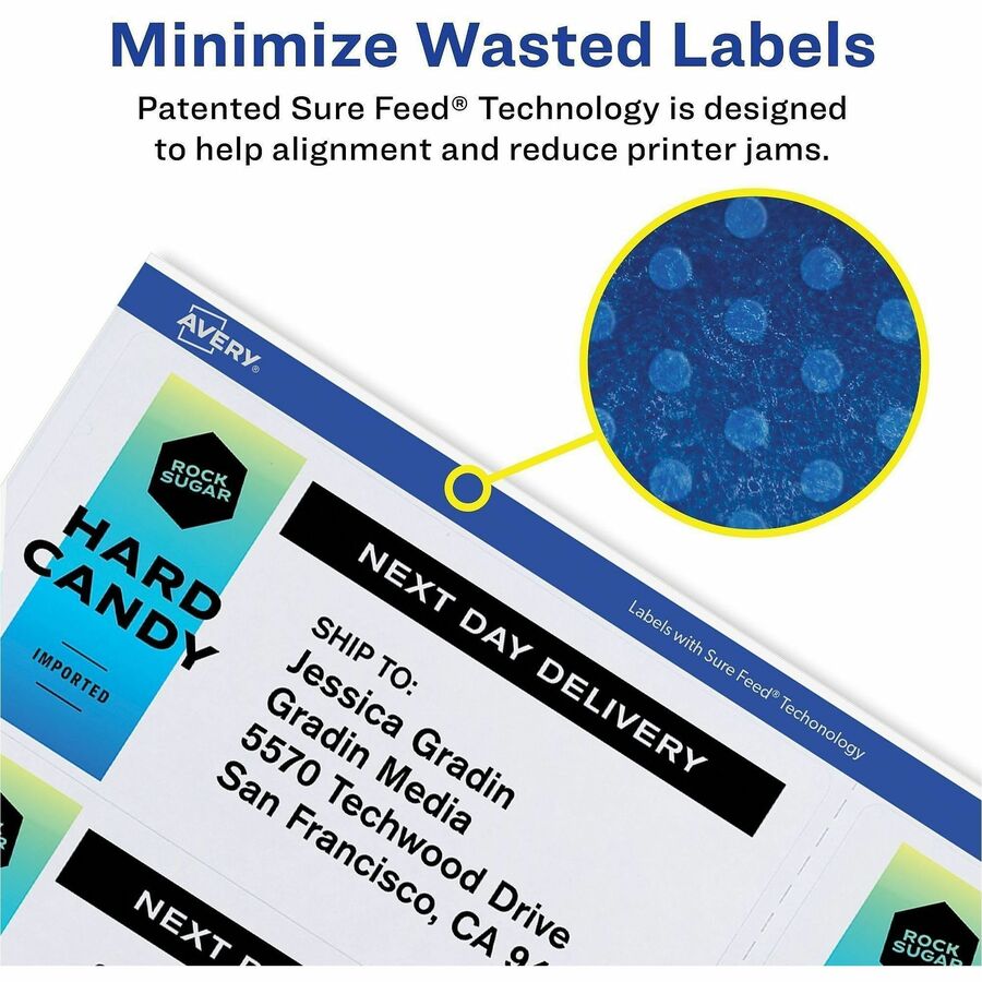 Avery® Shipping Labels, Glossy Clear, 2" x 4" , 100 Labels (6522) - Alternate-Image2