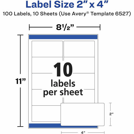 Avery® Shipping Labels, Glossy White, 2" x 4" , 100 Total (6527) - Alternate-Image5