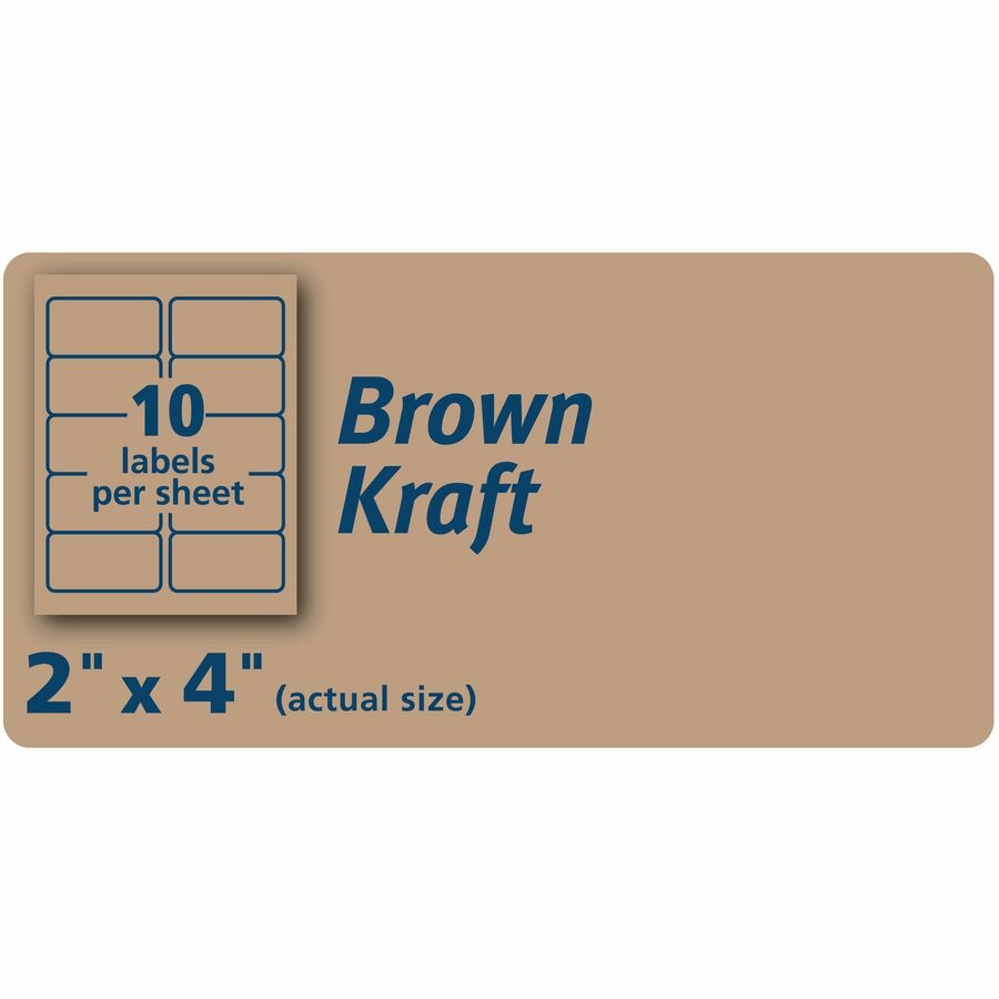 Avery® Shipping Labels,, Kraft Brown, 2" x 4" , 250 Labels (5784) - Alternate-Image2