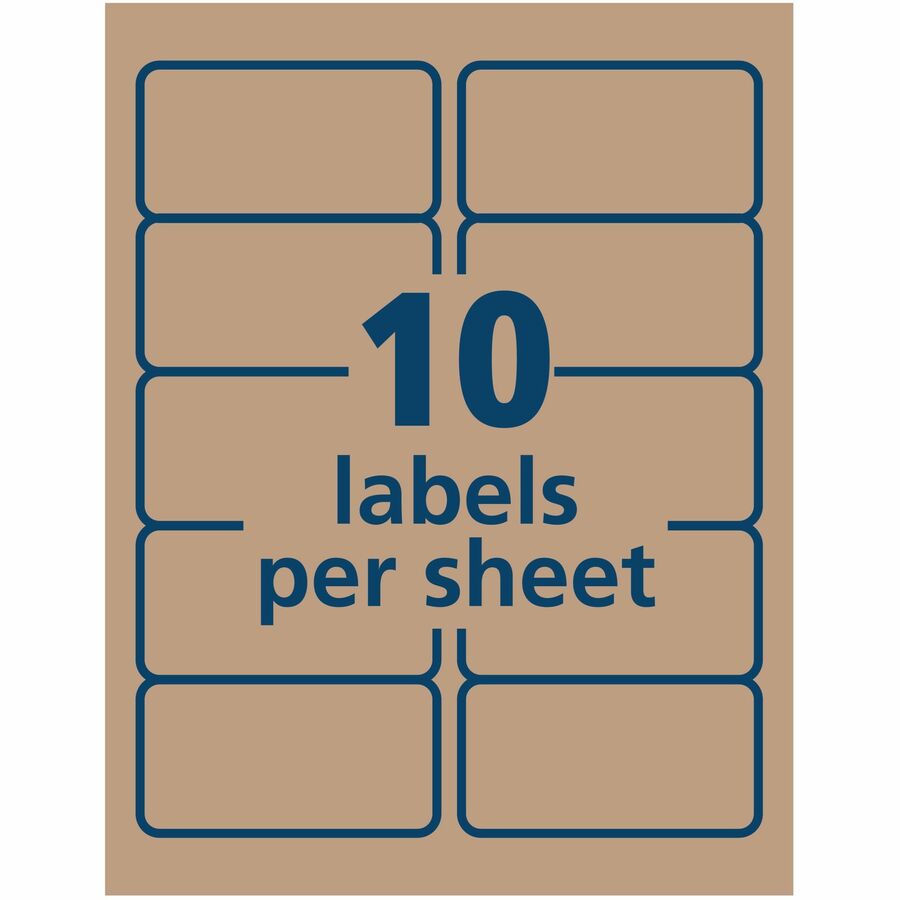 Avery® Shipping Labels,, Kraft Brown, 2" x 4" , 250 Labels (5784) - Alternate-Image3
