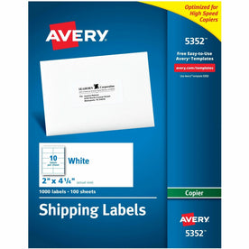 Avery® Shipping Labels: Matte White Customizable - 1000 Labels 100 Sheets - Address
