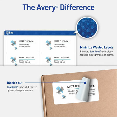 Avery® Shipping Labels, Sure Feed, 2" x 4" 1,000 White Labels (8463) - Alternate-Image1