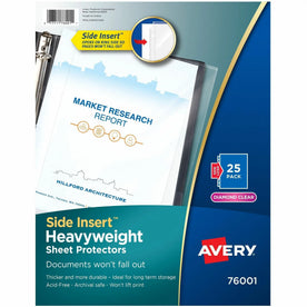 Avery® Side Insert Sheet Protectors: Letter Size 3-Hole Clear Polypropylene - 25/Pack - Protectors