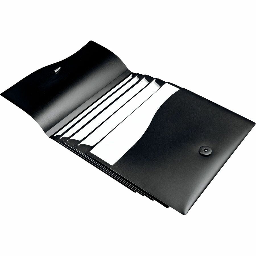 Avery® Slide & View Letter Expanding File - 8 1/2’’ x 11’’ - 200 Sheets Capacity - 5 Pocket(s) - Black - Elastic