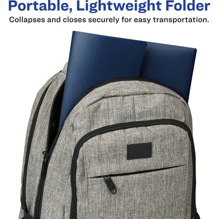 Avery® Slide & View Letter Organizer Folder - 8 1/2’’ x 11’’ - 40 Sheets Capacity - 6 Pocket(s) - Plastic Poly - Navy