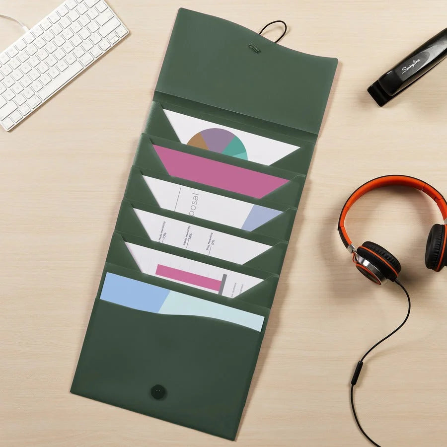 Avery® Slide & View Letter Organizer: 6-Pocket Sage Folder - Expanding Files