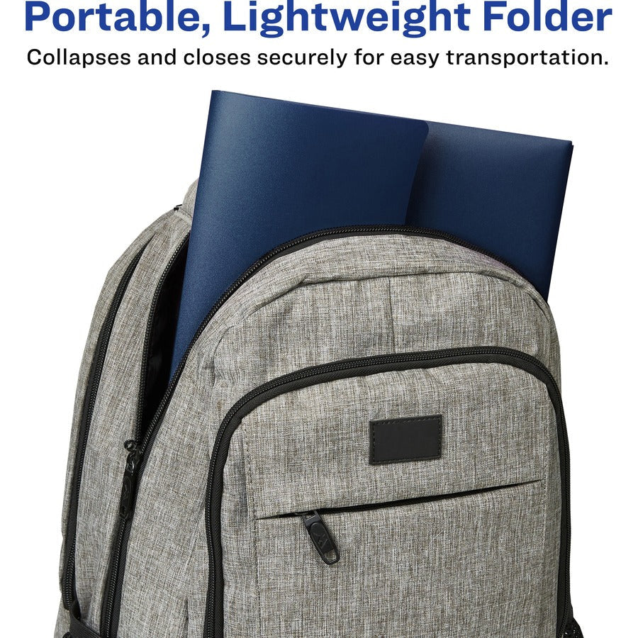 Avery® Slide & View Letter Organizer Folder - 8 1/2’’ x 11’’ - 40 Sheets Capacity - 6 Pocket(s) - Plastic Poly - Navy