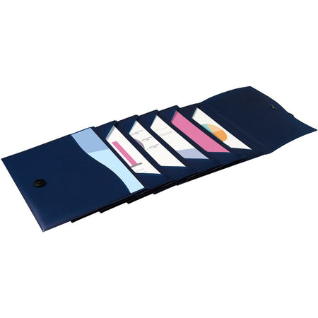 Avery® Slide & View Letter Organizer Folder - 8 1/2’’ x 11’’ - 40 Sheets Capacity - 6 Pocket(s) - Plastic Poly - Navy