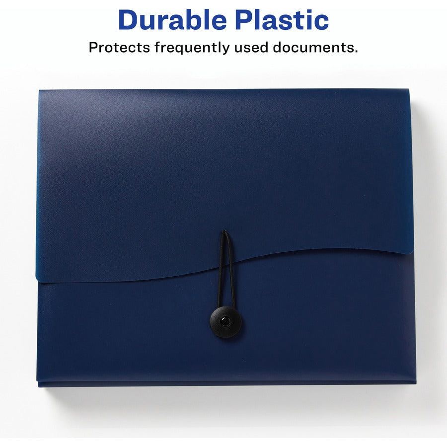 Avery® Slide & View Letter Organizer Folder - 8 1/2’’ x 11’’ - 40 Sheets Capacity - 6 Pocket(s) - Plastic Poly - Navy
