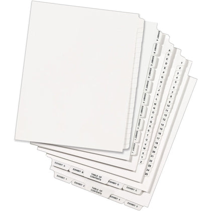 Avery® Standard Legal Dividers: 25-Tab Set Letter Size White Paper 20% Recycled - Dividers