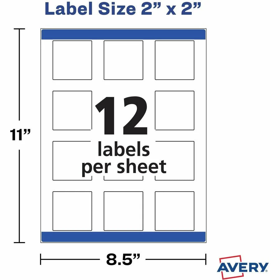 Avery® Sure Feed Glossy Waterproof Labels - Crystal Clear Film 2’’ x 120 - Multipurpose & ID