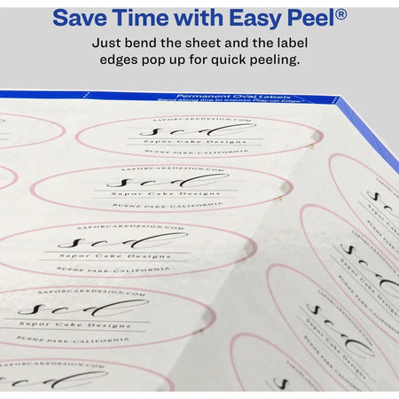 Avery® Sure Feed Oval Glossy Labels - Crystal Clear Film - 180 Labels/Pack - Multipurpose & ID