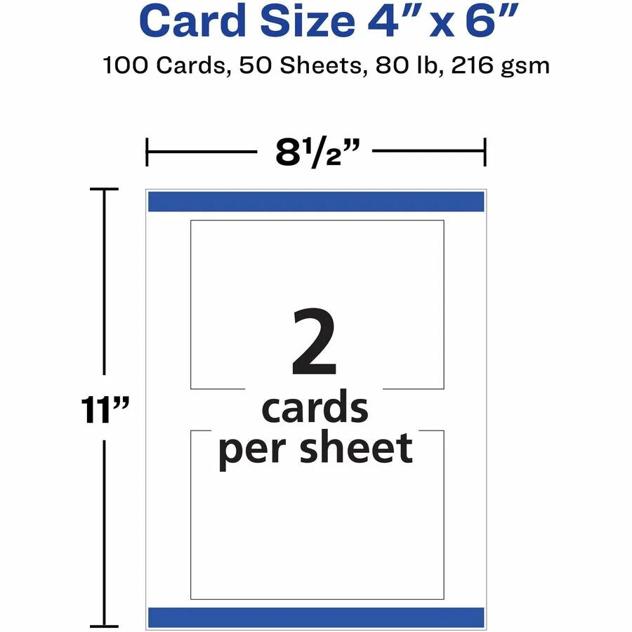 Avery® Sure Feed Postcards: 4’’ x 6’’ Matte Heavyweight - 100/Box - Postcards