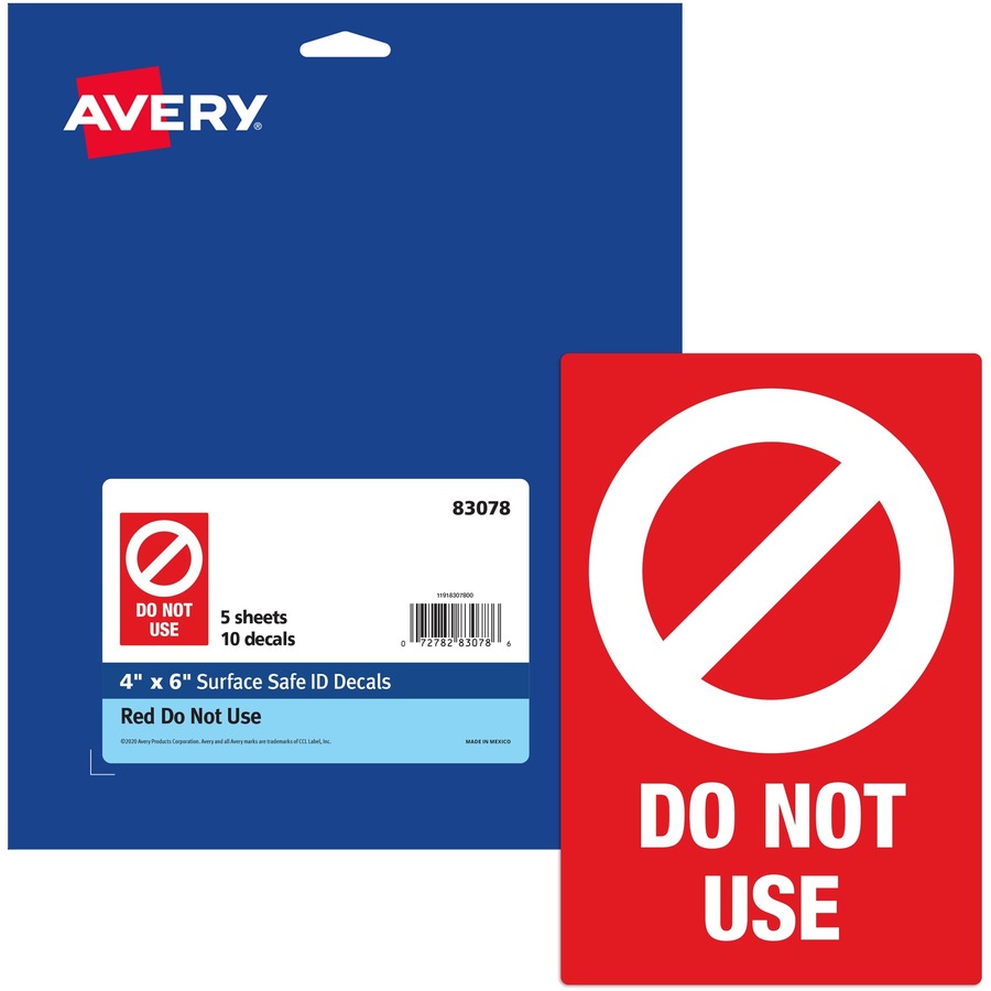 Avery® Surface Safe DO NOT USE Table & Chair Decals - Alternate-Image2