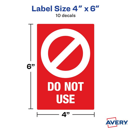 Avery® Surface Safe DO NOT USE Table & Chair Decals - Alternate-Image3