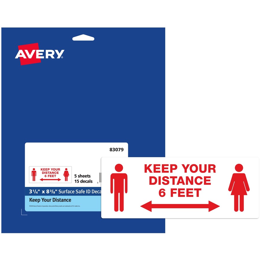 Avery® Surface Safe KEEP YOUR DISTANCE Decals - Alternate-Image5