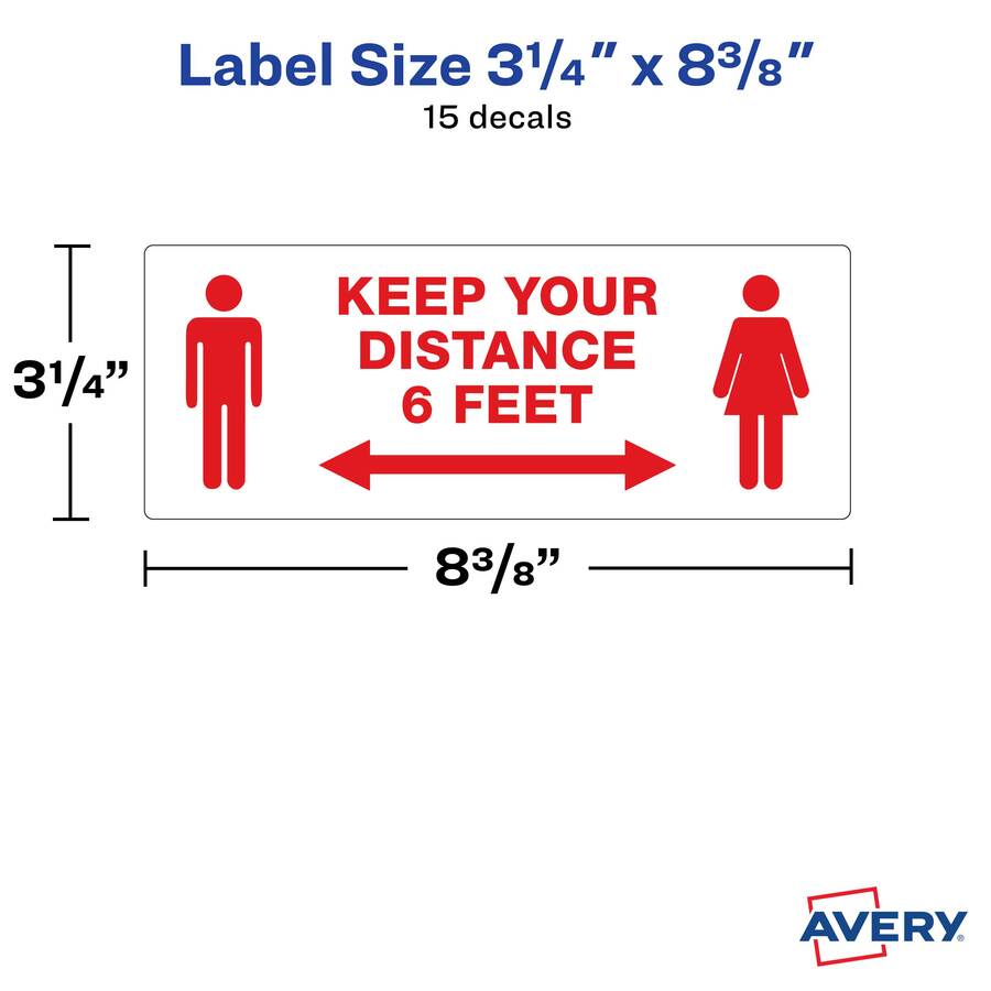 Avery® Surface Safe KEEP YOUR DISTANCE Decals - Alternate-Image3